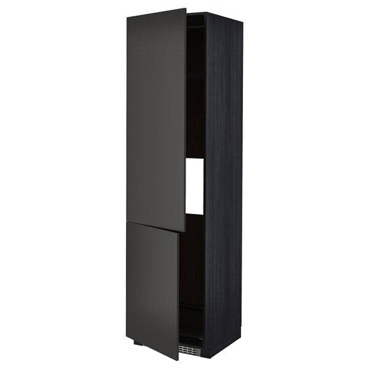 Ikea METOD - High cab f fridge/freezer w 2 doors, black/Nickebo matt anthracite, 60x60x220 cm