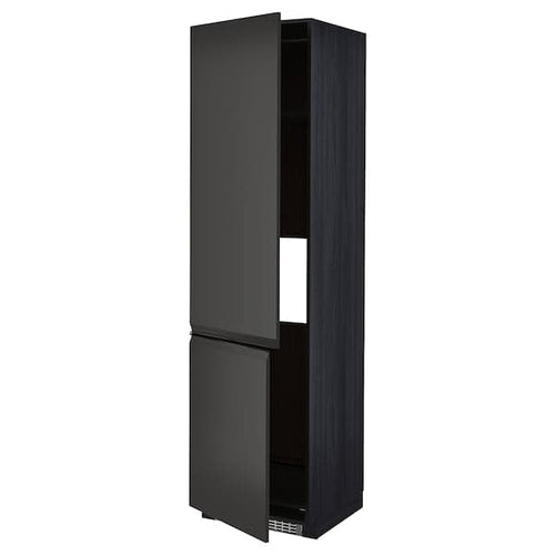 METOD - High cab f fridge/freezer w 2 doors, black/Upplöv matt anthracite, 60x60x220 cm