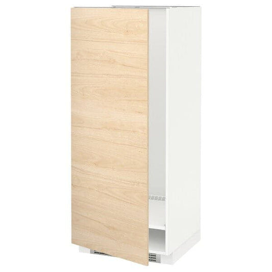 Ikea METOD - High cabinet for fridge/freezer, white/Askersund light ash effect, 60x60x140 cm