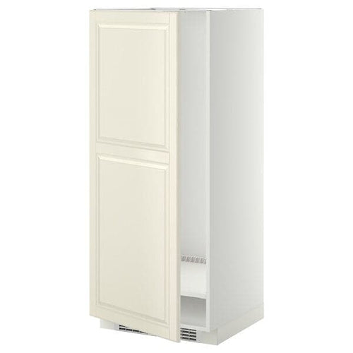 METOD - High cabinet for fridge/freezer, white/Bodbyn off-white, 60x60x140 cm