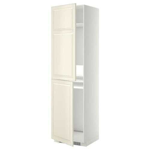 METOD - High cabinet for fridge/freezer, white/Bodbyn off-white, 60x60x220 cm