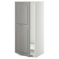 METOD - High cabinet for fridge/freezer, white/Bodbyn grey , 60x60x140 cm - best price from Maltashopper.com 89925677