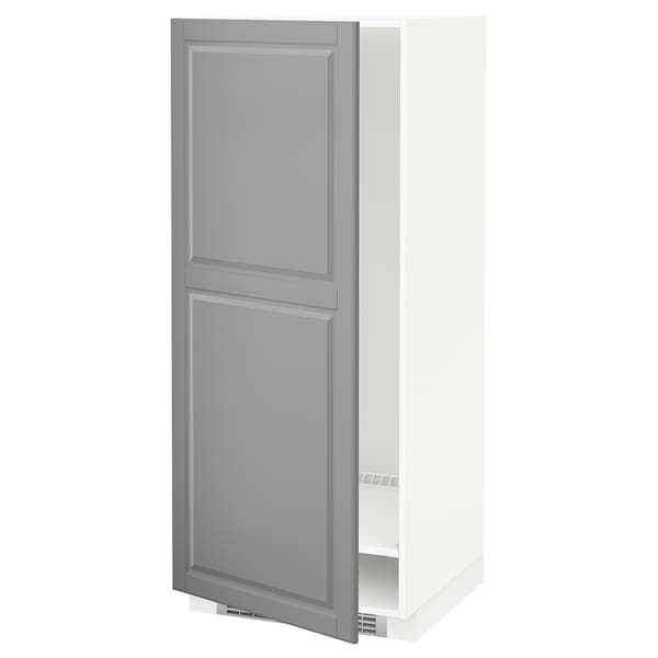 METOD - High cabinet for fridge/freezer, white/Bodbyn grey , 60x60x140 cm - best price from Maltashopper.com 89925677