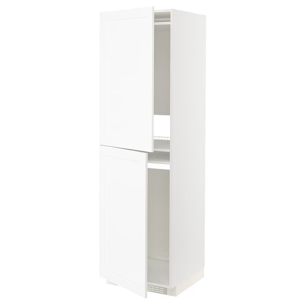 Ikea METOD - High cabinet for fridge/freezer, white Enköping/white wood effect, 60x60x200 cm