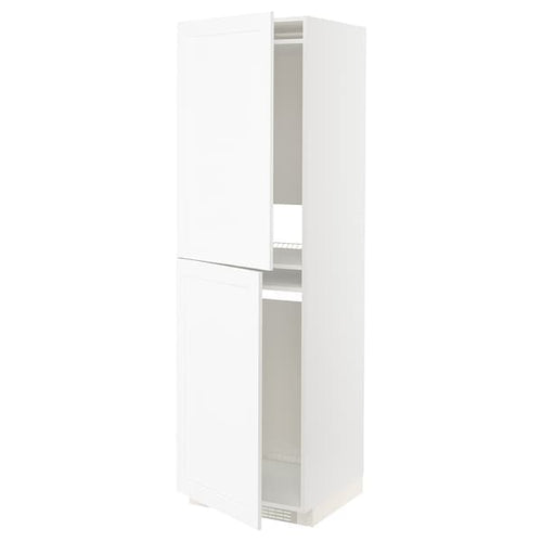 METOD - High cabinet for fridge/freezer, white Enköping/white wood effect, 60x60x200 cm