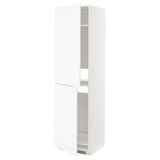 Ikea METOD - High cabinet for fridge/freezer, white Enköping/white wood effect, 60x60x220 cm