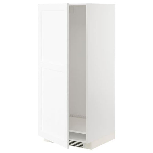 METOD - High cabinet for fridge/freezer, white Enköping/white wood effect, 60x60x140 cm