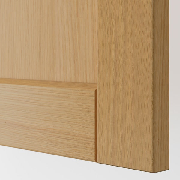 METOD - High cabinet for fridge/freezer, white/Forsbacka oak, 60x60x200 cm - best price from Maltashopper.com 29509427