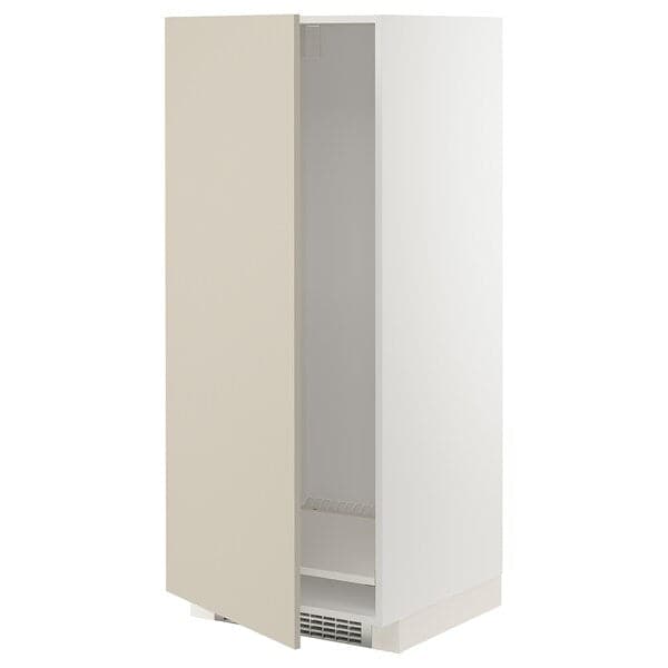 Ikea METOD - High cabinet for fridge/freezer, white/Havstorp beige, 60x60x140 cm