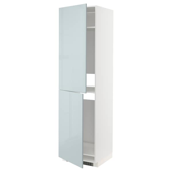 METOD - High cabinet for fridge/freezer, white/Kallarp light grey-blue , 60x60x220 cm - best price from Maltashopper.com 59479155
