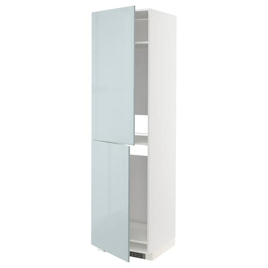 Ikea METOD - High cabinet for fridge/freezer, white/Kallarp light grey-blue , 60x60x220 cm