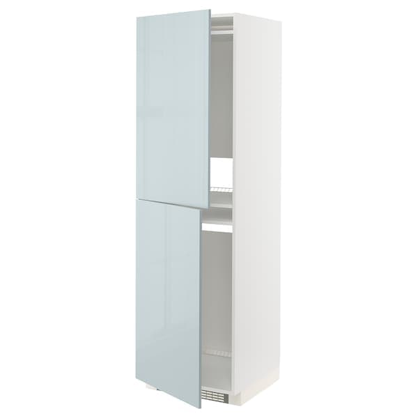 Ikea METOD - High cabinet for fridge/freezer, white/Kallarp light grey-blue, 60x60x200 cm