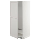 METOD high cabinet for fridge/freezer, white/Lerhyttan light grey, 60x60x140 cm