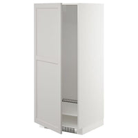 METOD - High cabinet for fridge/freezer, white/Lerhyttan light grey, 60x60x140 cm - best price from Maltashopper.com 79274469