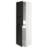 METOD high cabinet for fridge/freezer, white/Lerhyttan black stained, 60x60x220 cm