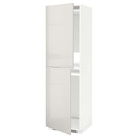 METOD high cabinet for fridge/freezer, white/Ringhult light grey, 60x60x200 cm
