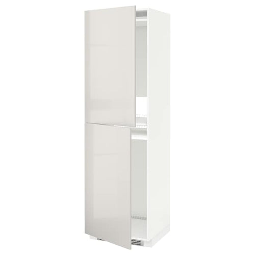 METOD high cabinet for fridge/freezer, white/Ringhult light grey, 60x60x200 cm