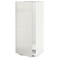 METOD - High cabinet for fridge/freezer, white/Ringhult light grey, 60x60x140 cm - best price from Maltashopper.com 49142786
