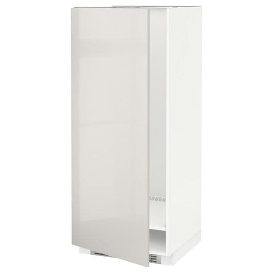 Ikea METOD - High cabinet for fridge/freezer, white/Ringhult light grey, 60x60x140 cm