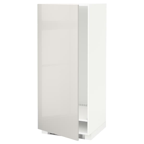 Ikea METOD - High cabinet for fridge/freezer, white/Ringhult light grey, 60x60x140 cm