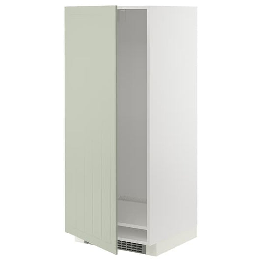 METOD - High cabinet for fridge/freezer, white/Stensund light green , 60x60x140 cm - best price from Maltashopper.com 49487491