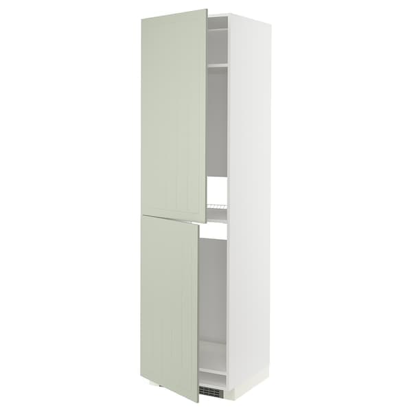 Ikea METOD - High cabinet for fridge/freezer, white/Stensund light green, 60x60x220 cm