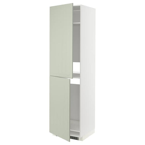 METOD - High cabinet for fridge/freezer, white/Stensund light green, 60x60x220 cm