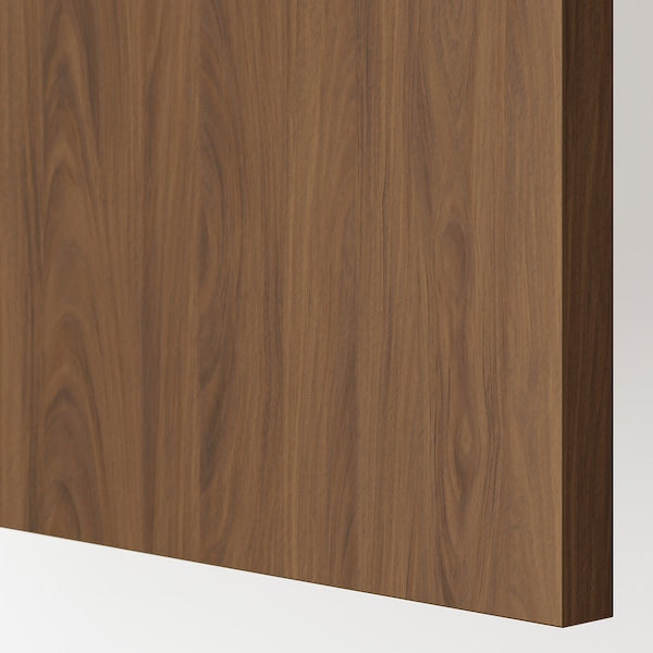 METOD - High cabinet for fridge/freezer, white/Tistorp brown walnut effect, 60x60x220 cm - best price from Maltashopper.com 89518914