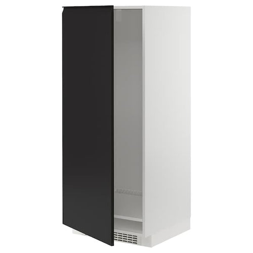 METOD - High cabinet for fridge/freezer, white/Upplöv matt anthracite , 60x60x140 cm