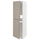METOD high cabinet for fridge/freezer, white/Upplöv matt dark beige, 60x60x200 cm