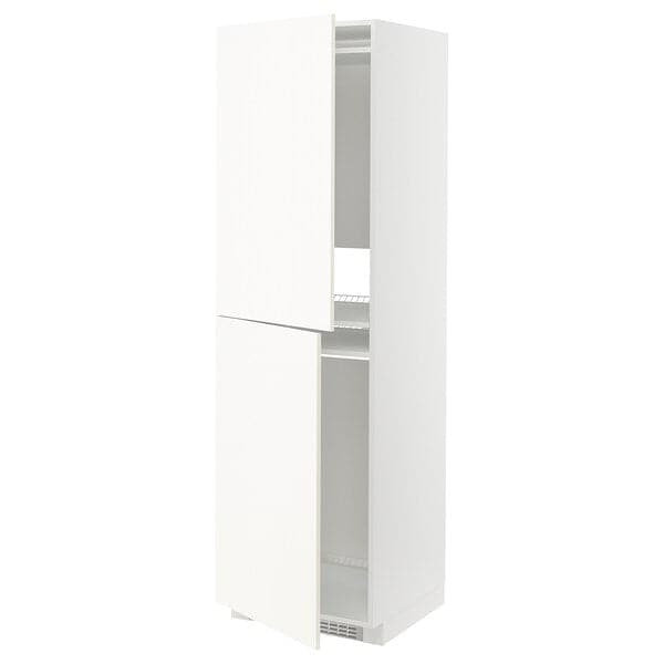 METOD - High cabinet for fridge/freezer, white/Vallstena white, 60x60x200 cm - best price from Maltashopper.com 49507347