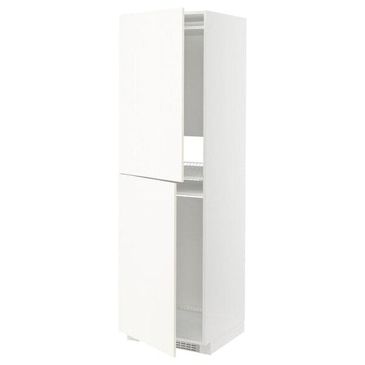 Ikea METOD - High cabinet for fridge/freezer, white/Vallstena white, 60x60x200 cm