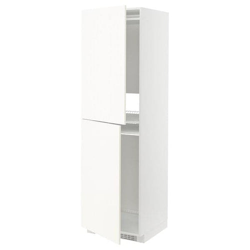METOD - High cabinet for fridge/freezer, white/Vallstena white, 60x60x200 cm