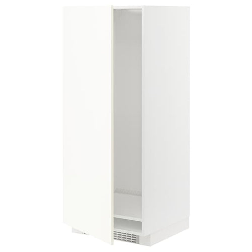 METOD - High cabinet for fridge/freezer, white/Vallstena white, 60x60x140 cm