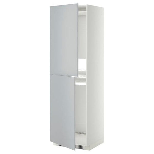 METOD - High cabinet for fridge/freezer, white/Veddinge grey, 60x60x200 cm