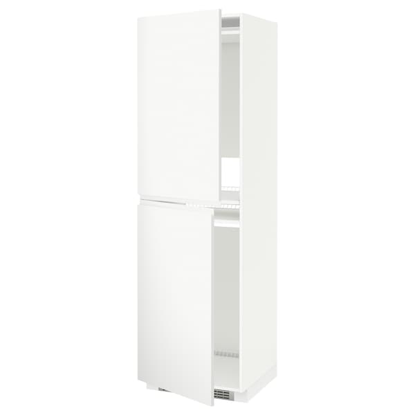 Ikea METOD - High cabinet for fridge/freezer, white/Voxtorp matt white, 60x60x200 cm