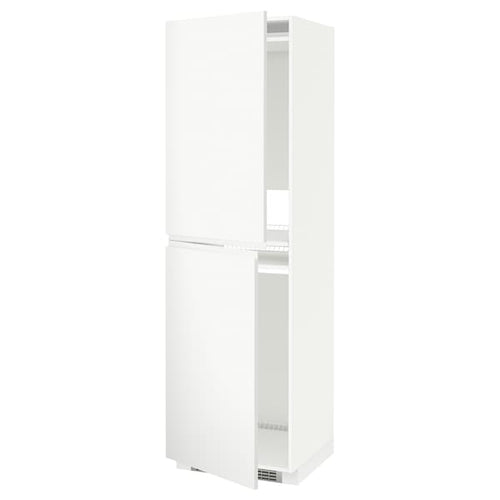 METOD high cabinet for fridge/freezer, white/Voxtorp matt white, 60x60x200 cm