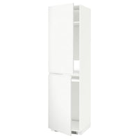 METOD - High cabinet for fridge/freezer, white/Voxtorp matt white, 60x60x220 cm - best price from Maltashopper.com 89111373