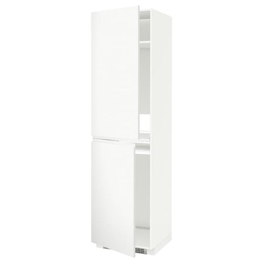 Ikea METOD - High cabinet for fridge/freezer, white/Voxtorp matt white, 60x60x220 cm