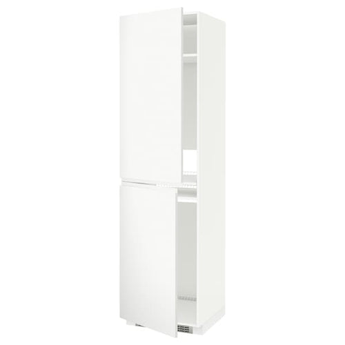 METOD - High cabinet for fridge/freezer, white/Voxtorp matt white, 60x60x220 cm