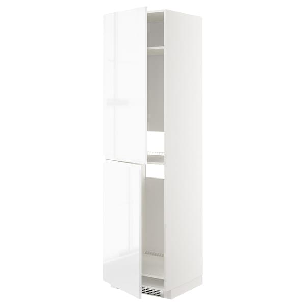 Ikea METOD - High cabinet for fridge/freezer, white/Voxtorp high-gloss/white, 60x60x220 cm