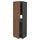 METOD - METOD High cabinet for fridge/freezer, black Enköping/brown walnut effect, 60x60x200 cm