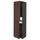 METOD high cabinet for fridge/freezer, black/Sinarp brown, 60x60x220 cm