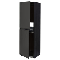 METOD - High cabinet for fridge/freezer, black/Upplöv matt anthracite, 60x60x200 cm - best price from Maltashopper.com 99495484