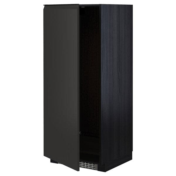 Ikea METOD - High cabinet for fridge/freezer, black/Upplöv matt anthracite, 60x60x140 cm
