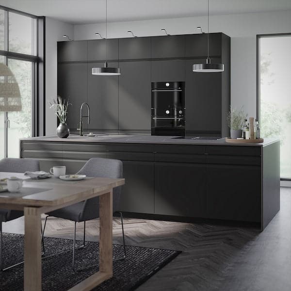 METOD - High cabinet for fridge/freezer, black/Upplöv matt anthracite, 60x60x140 cm - best price from Maltashopper.com 09495493