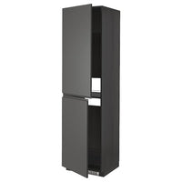 METOD - High cabinet for fridge/freezer, black/Voxtorp dark grey, 60x60x220 cm - best price from Maltashopper.com 79311216