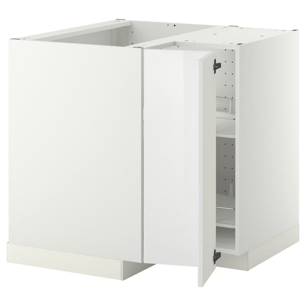 METOD - Corner base cabinet with carousel, white/Ringhult white, 88x88 cm - best price from Maltashopper.com 29354185