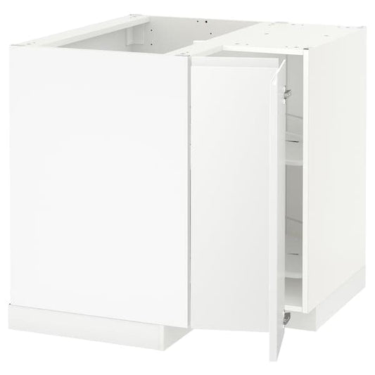 Ikea METOD - Corner base cabinet with carousel, white/Voxtorp matt white, 88x88 cm