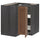 METOD corner base cabinet with carousel, black Enköping/brown walnut effect